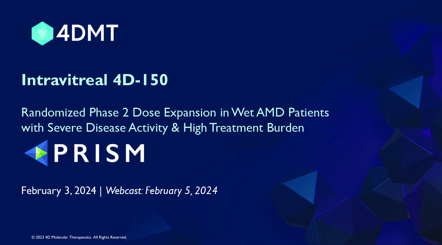 Interim Data from Phase 2 PRISM Clinical Trial Presentation